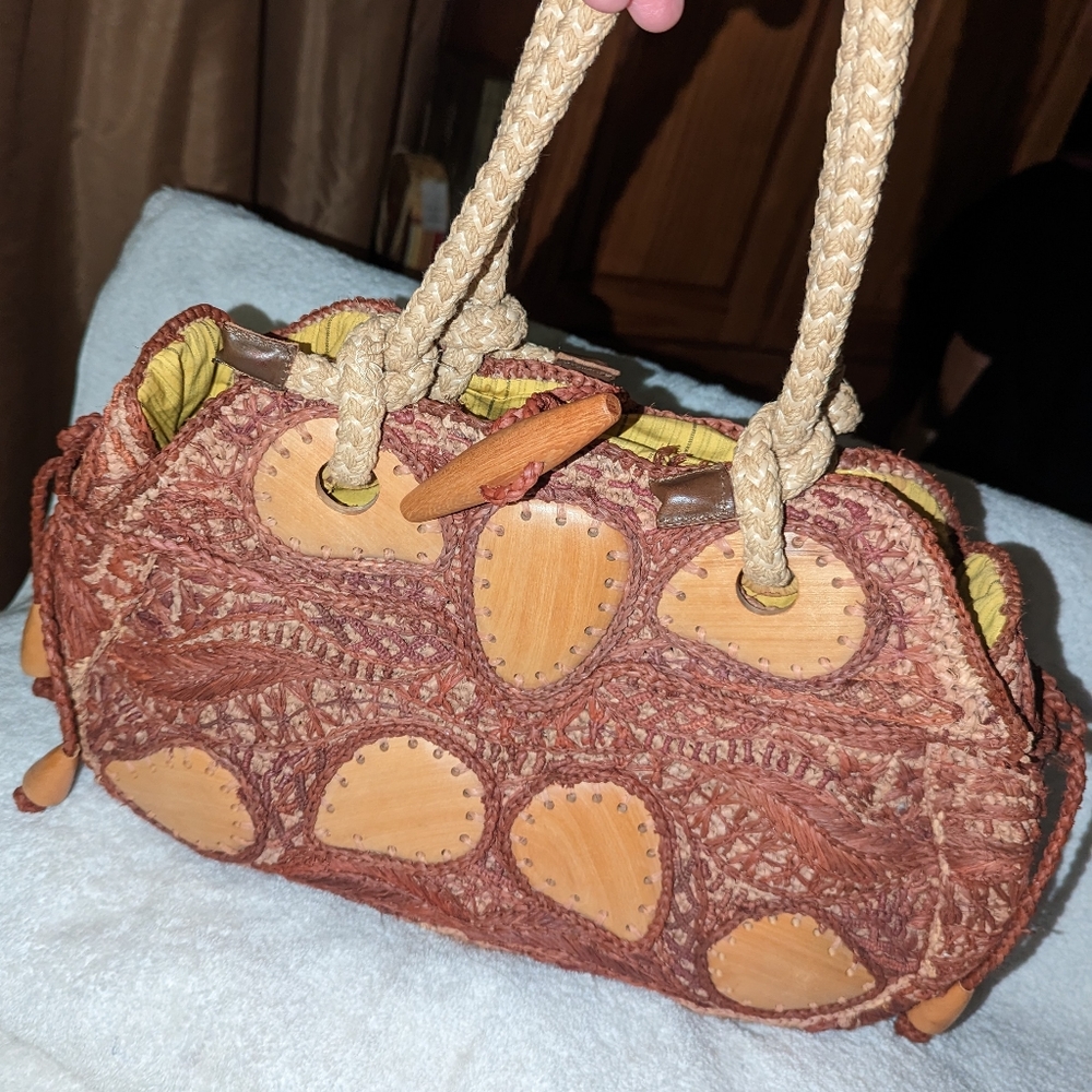 Jamin Puech Paris raffia handbag.